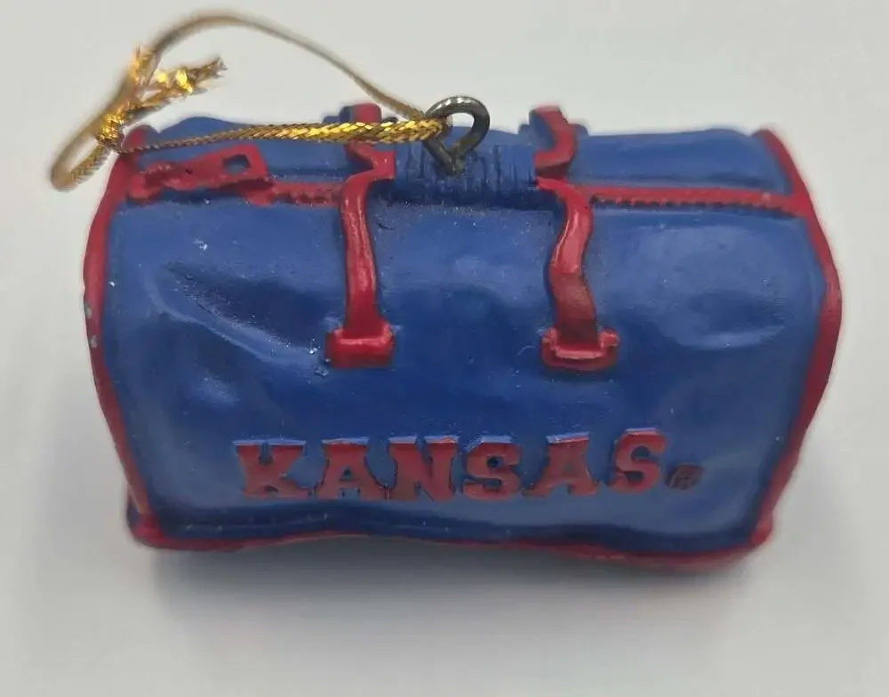 University of Kansas Jayhawks Duffle Bag Christmas Ornament